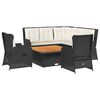 vidaXL Patio Lounge Set Black, Cream White PE Rattan 6 Piece