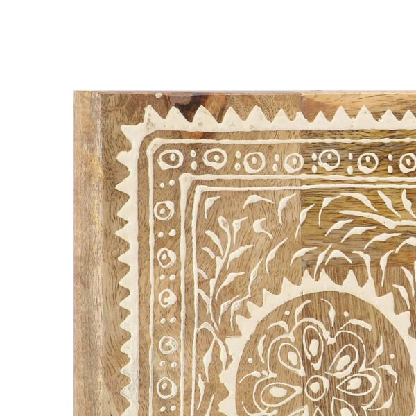 vidaXL Mirror Dark Wood Solid Mango Wood Medium Decorative Inlays