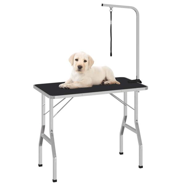 vidaXL Dog Grooming Table Black and Silver