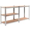 vidaXL 5-Layer Heavy-duty Shelves 5 pcs Silver Steel&Engineered Wood