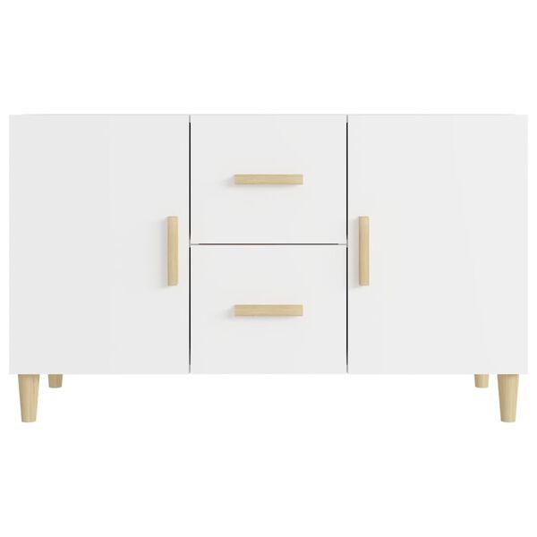 vidaXL Sideboard White Engineered Wood Medium Sideboard Rectangular