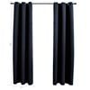 vidaXL Blackout Curtains with Rings 2 pcs Black 37"x95" Fabric