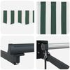 vidaXL Retractable Awning Manual Green and White 196.85" x 118.11
