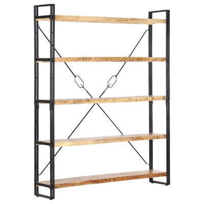 vidaXL 5-Tier Bookcase 55.1"x11.8"x70.9" Solid Mango Wood
