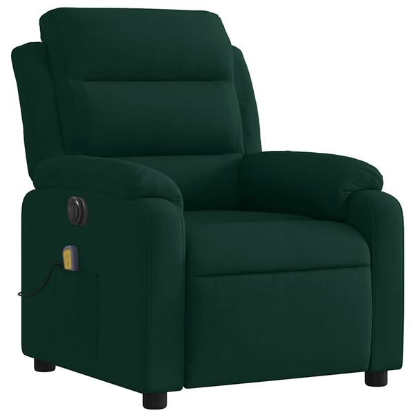 vidaXL Electric Massage Recliner Chair Dark Green