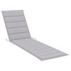 vidaXL Sun Lounger Set of 2 Natural wood, Grey cushion