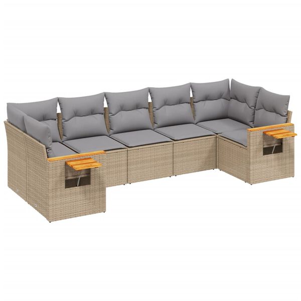 vidaXL Garden Sofa Set Beige, Light grey