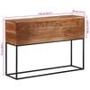 vidaXL Console Table Natural Wood, Black Solid Acacia wood, Iron Narrow