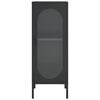 vidaXL Sideboard Black Powder-coated steel, fluted glass