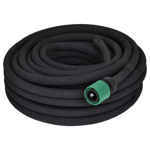 vidaXL Garden Hose Black Rubber 82 ft Expandable Garden Hose