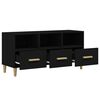 vidaXL TV Cabinet Black Engineered Wood Medium TV Stand Rectangular