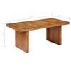 vidaXL Dining Table Brown Solid acacia wood 70.9 x 35.4 in Sturdy