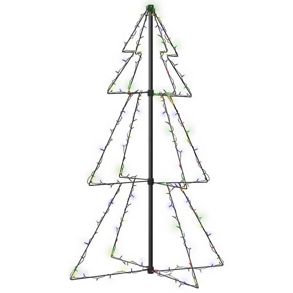 vidaXL Christmas Cone Tree Colorful Metal Medium Christmas Cone Tree