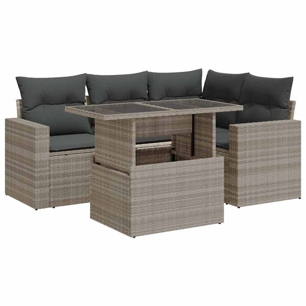 vidaXL Garden Sofa Set Light Grey, Dark Grey