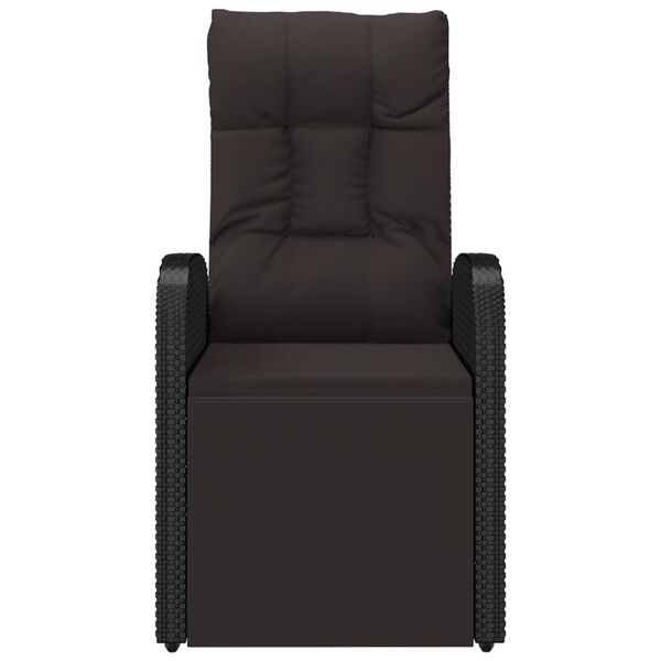 vidaXL Armchair Black PE Rattan, Powder-Coated Steel, Polyester One size