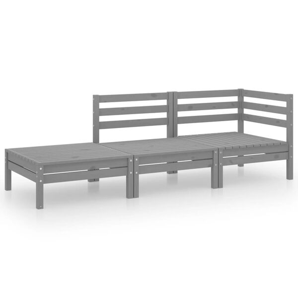 vidaXL Garden Lounge Set Grey Solid pinewood Medium Modular Lounge Set