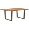 vidaXL Dining Table Light brown Solid oak wood Large Adjustable Feet