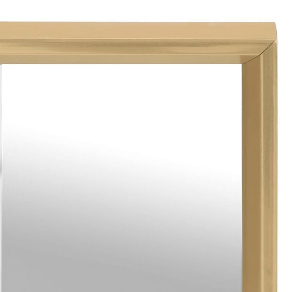 vidaXL Mirror Gold Glass 23.6 x 23.6 in Stylish Look Mirror Square