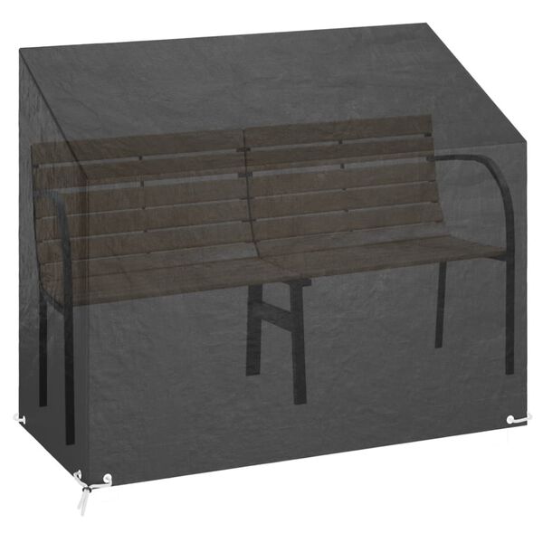 vidaXL Garden Bench Cover Black Polyethylene, Aluminum