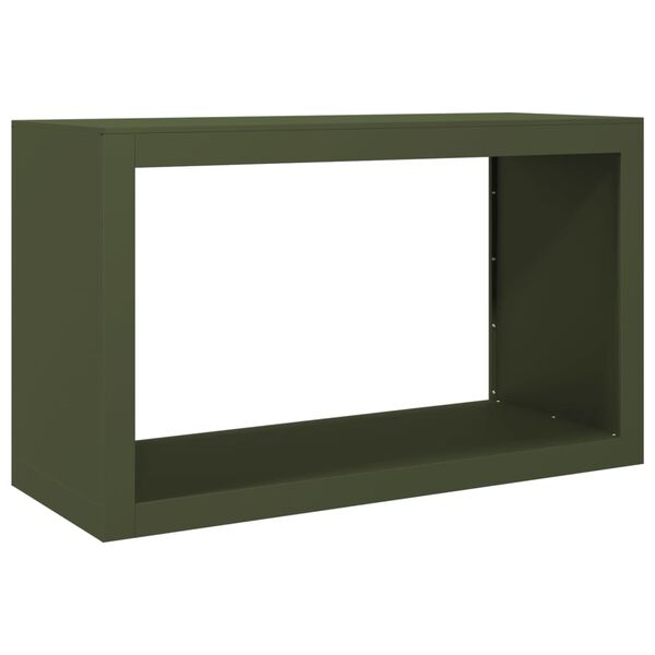 vidaXL Firewood Rack Green 39.4x15.7x23.6" Steel