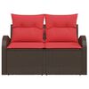 vidaXL Garden Sofa Brown 124 x 62 x 85 cm poly rattan