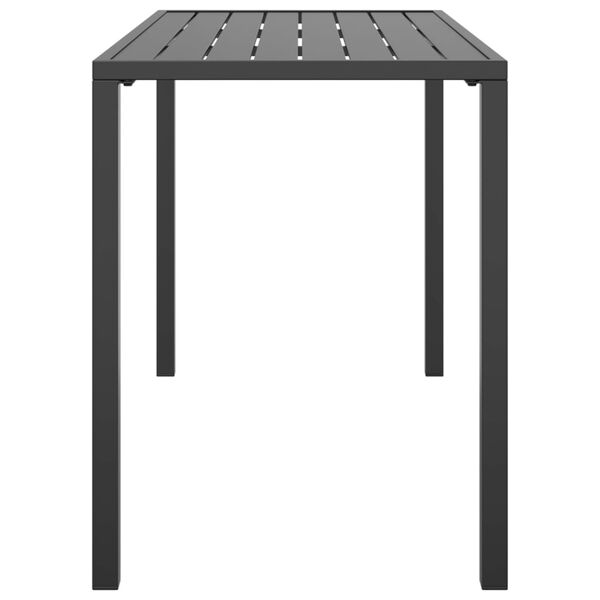 vidaXL Garden Dining Table Anthracite Steel 43.3 x 21.3 x 27.6 in