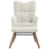 vidaXL Rocking Chair With Stool Cream White Velvet Medium Rocking Chair