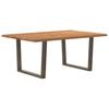 vidaXL Dining Table Light brown Solid oak wood Large Adjustable Feet