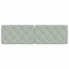 vidaXL Headboard Cushion Light Grey Velvet 59.8 in Removable Covers