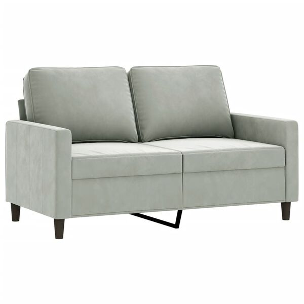 vidaXL 4 Piece Sofa Set with Pillows Light Gray Velvet