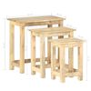 vidaXL Side Table Set of 3 Brown Solid Mango Wood Small to Medium
