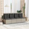 vidaXL Garden Sofa with Cushion Light gray Poly rattan