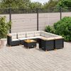 vidaXL Garden Sofa Set Black and Cream