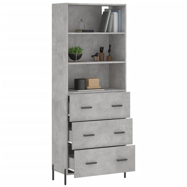 vidaXL Highboard Concrete Grey Engineered wood, metal Standard Highboard