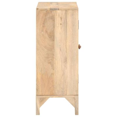 vidaXL Sideboard 31.5"x11.8"x28.7" Solid Mango Wood and Natural Cane