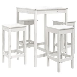 vidaXL Garden Bar Set White Solid Pine Wood Medium Minimalistic