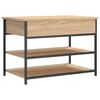 vidaXL Shoe Bench Sonoma oak Engineered wood, metal Medium