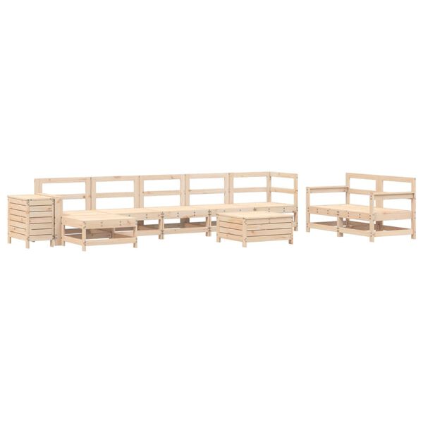 vidaXL Garden Sofa Set Natural Wood Solid Pine Wood Large