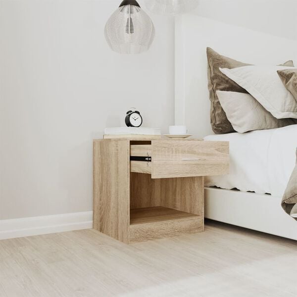 vidaXL Bedside Cabinet Set of 2 Oak Engineered wood, MDF Small