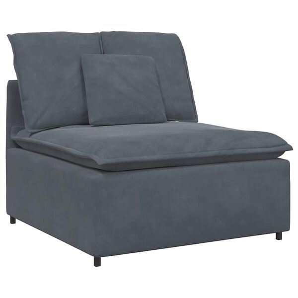 vidaXL Modular Sofa Dark Grey Velvet (100% polyester), Metal Oversized