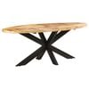 vidaXL Dining Table Rough Mango Wood Large Durable Dining Table Oval