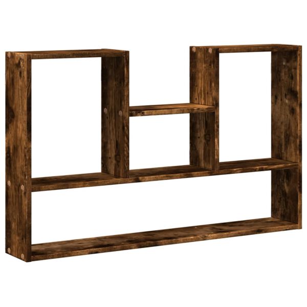 vidaXL Wall Shelf Smoked Oak 39.0x5.9x23.6" Engineered Wood