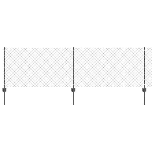 vidaXL Fence with Post Grey 2.62 x 82.02 ft Steel and PVC