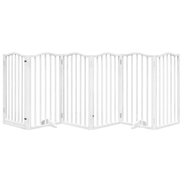 vidaXL Dog Gate Set of 6 White Poplar wood