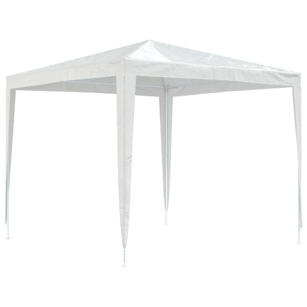 vidaXL Party Tent White Polyethylene, Iron 8.2 x 8.2 ft