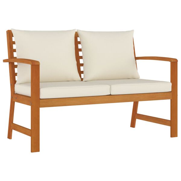 vidaXL Patio Dining Set Cream white Solid acacia wood Medium Modular