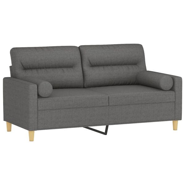 vidaXL 2-seater Sofa Dark Grey 100% Polyester, Metal, Textilene 2-Seater
