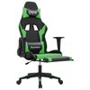 vidaXL Gaming Chair Black and green Faux leather, metal, plywood, foam