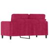 vidaXL 2-seater Sofa Wine Red Velvet (100% polyester), metal, textilene