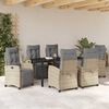vidaXL Garden Dining Set 7 pcs Beige poly rattan